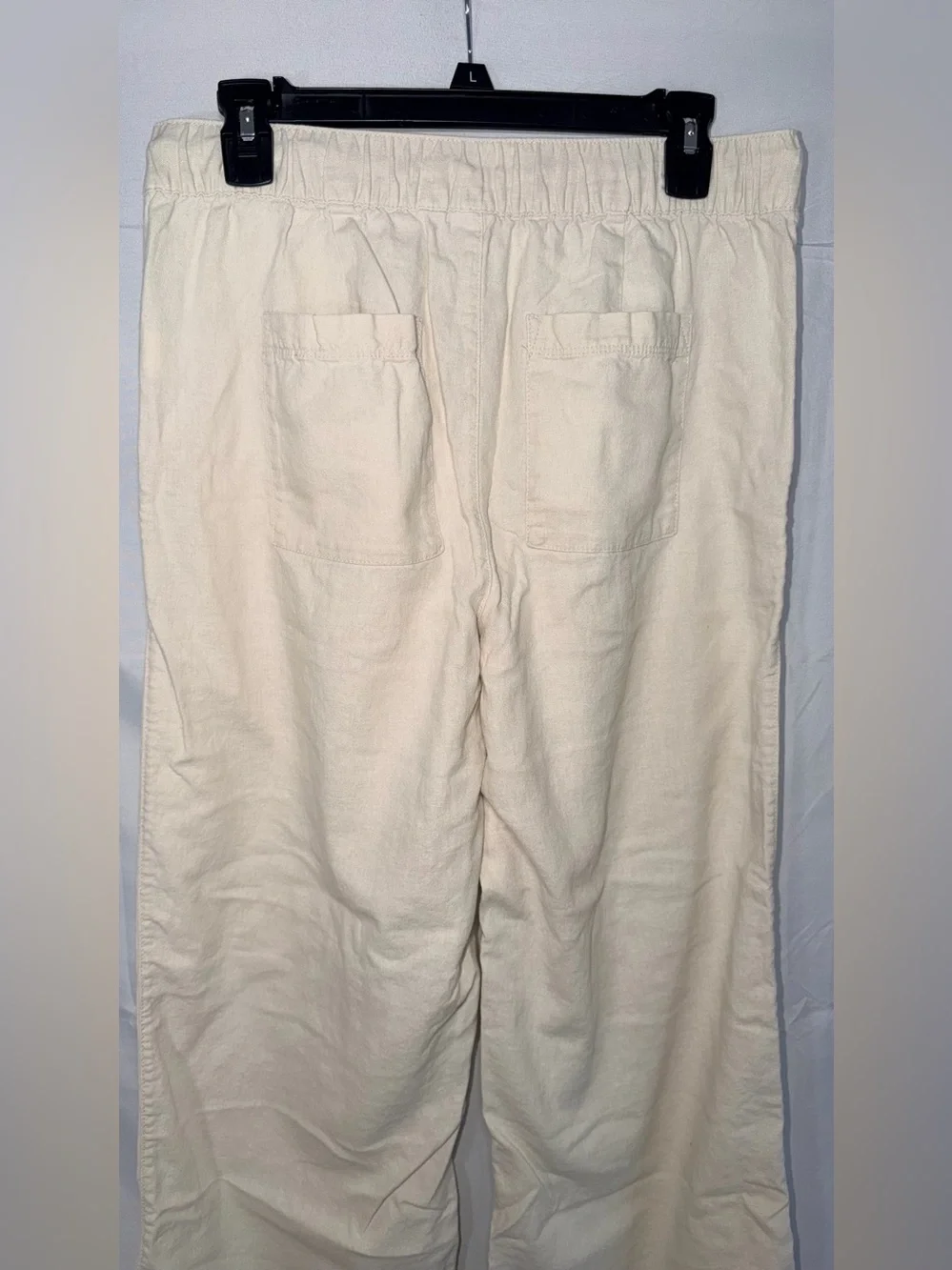Gap Linen Blend cream pull on chino pants